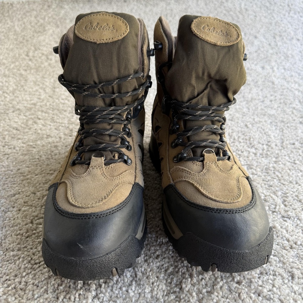 Cabela's Boots Mens Size 11.5 Brown Suede Insulated Snow Hiking Ankle 83-0535